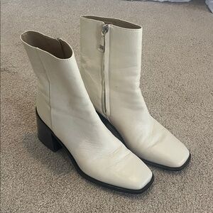 Sam Edelman Cream Ankle Boots